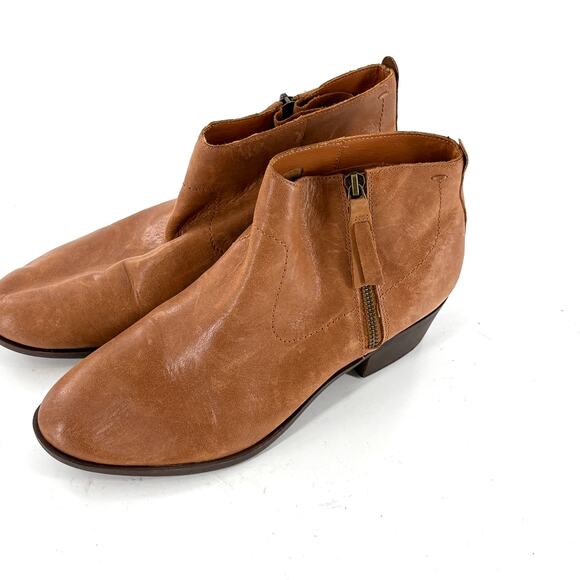 LUCKY BRAND Blandre Ankle Boots 8.5 Brown Tan NWOT Ankle Booties Western Leather - Picture 5 of 6